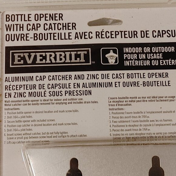 FUN EVERBILT Bottle Opener with Bottle Cap Catcher BNIP INDOOR or OUTDOOR Use - Picture 3 of 5